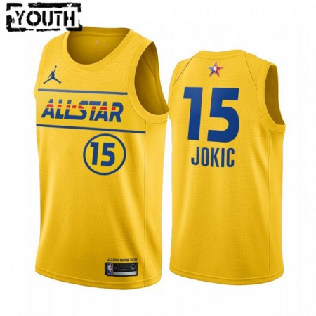 Maillot Basket Denver Nuggets Nikola Jokic 15 2021 All-Star Jordan Brand Gold Swingman - Enfant